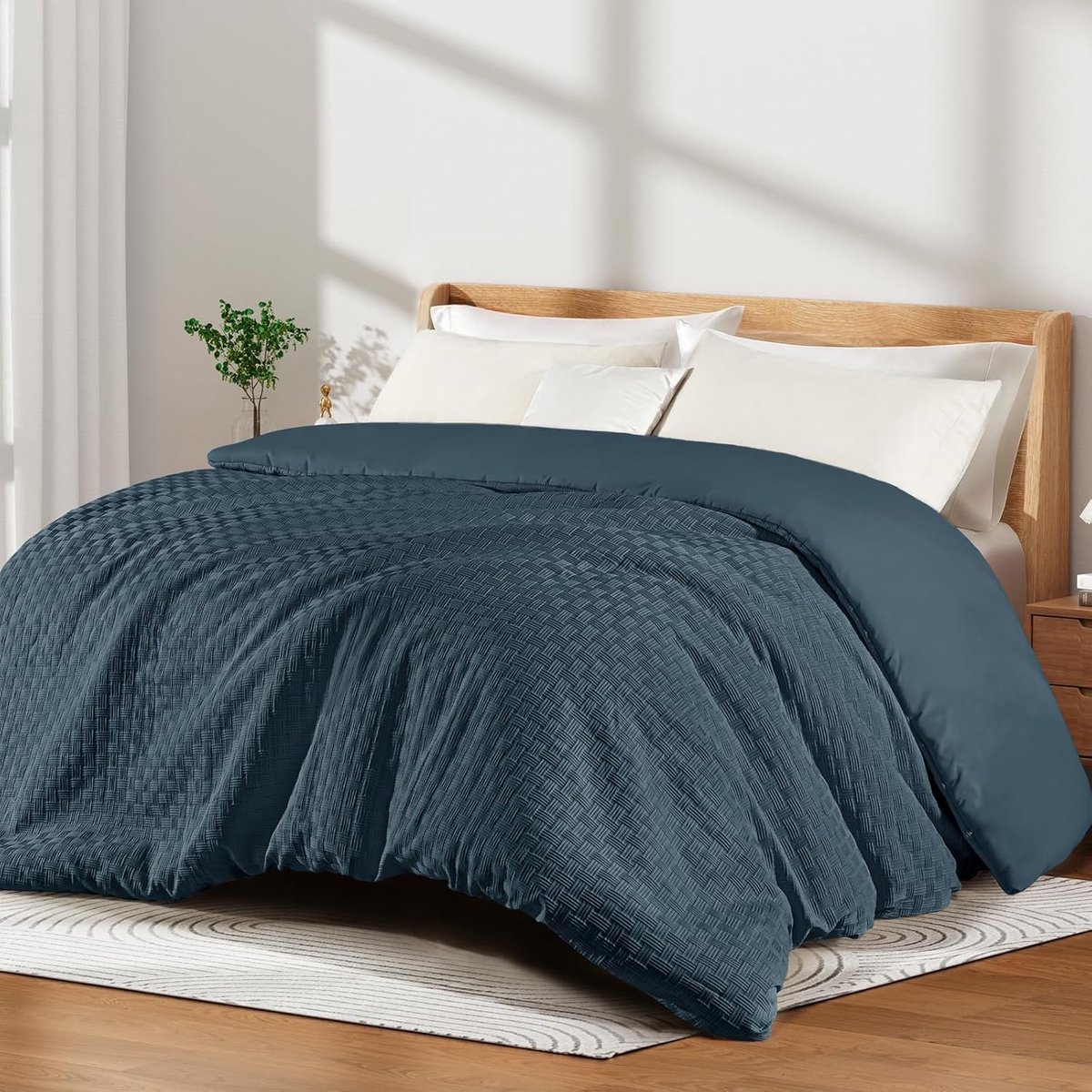 Dekbed 155 x 220 cm - marineblauw - warm en zacht - ademend voor alle seizoenen - ShopVlot