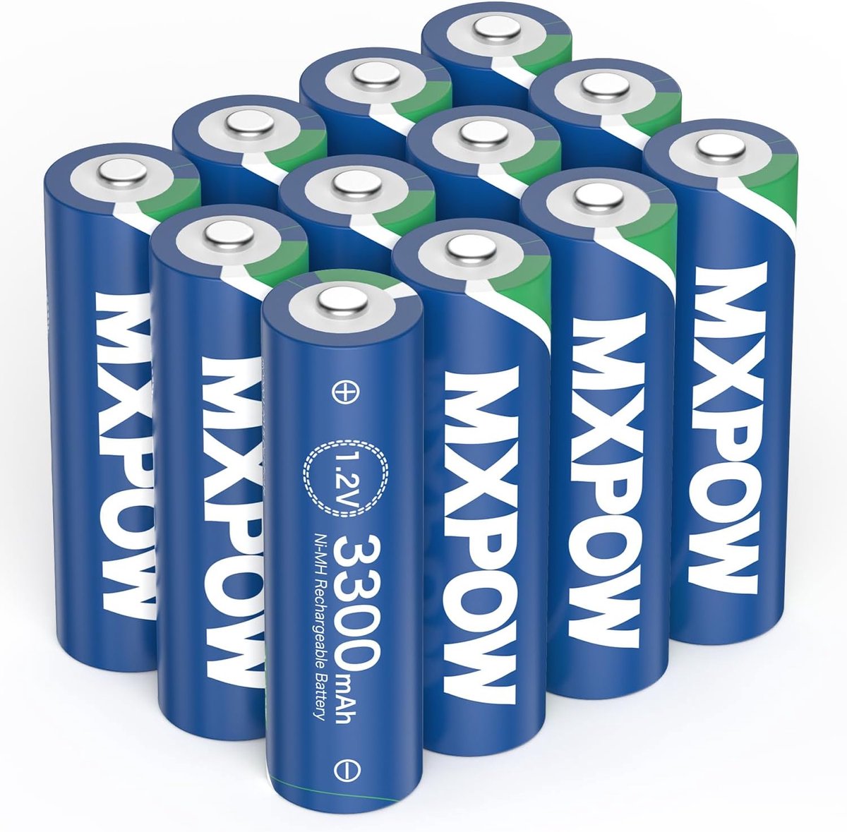 AA batterijen 3300mAh - NiMH - 12 stuks - langdurige energie voor hoge vermogens - ShopVlot