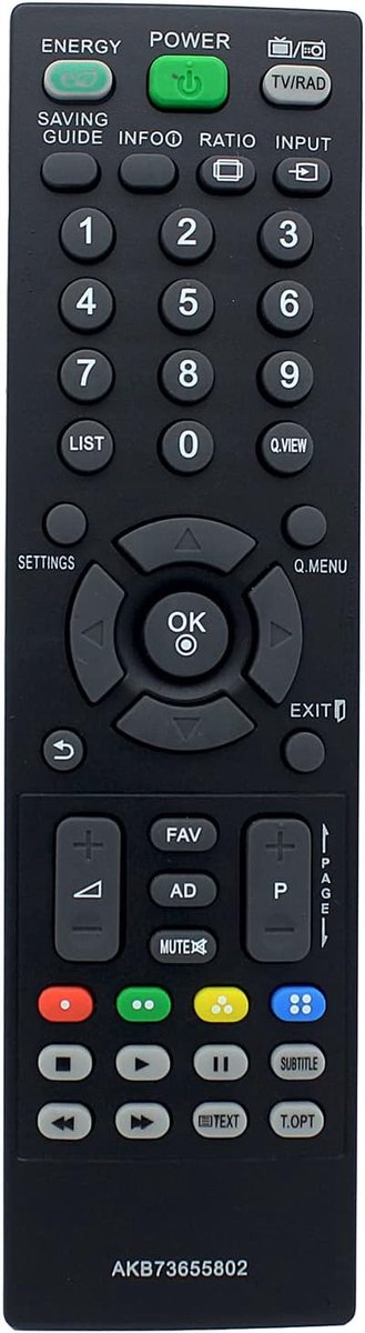 Afstandsbediening AKB73655802 voor LG LED LCD TV - Vervangend model - Geschikt voor diverse typen - ShopVlot