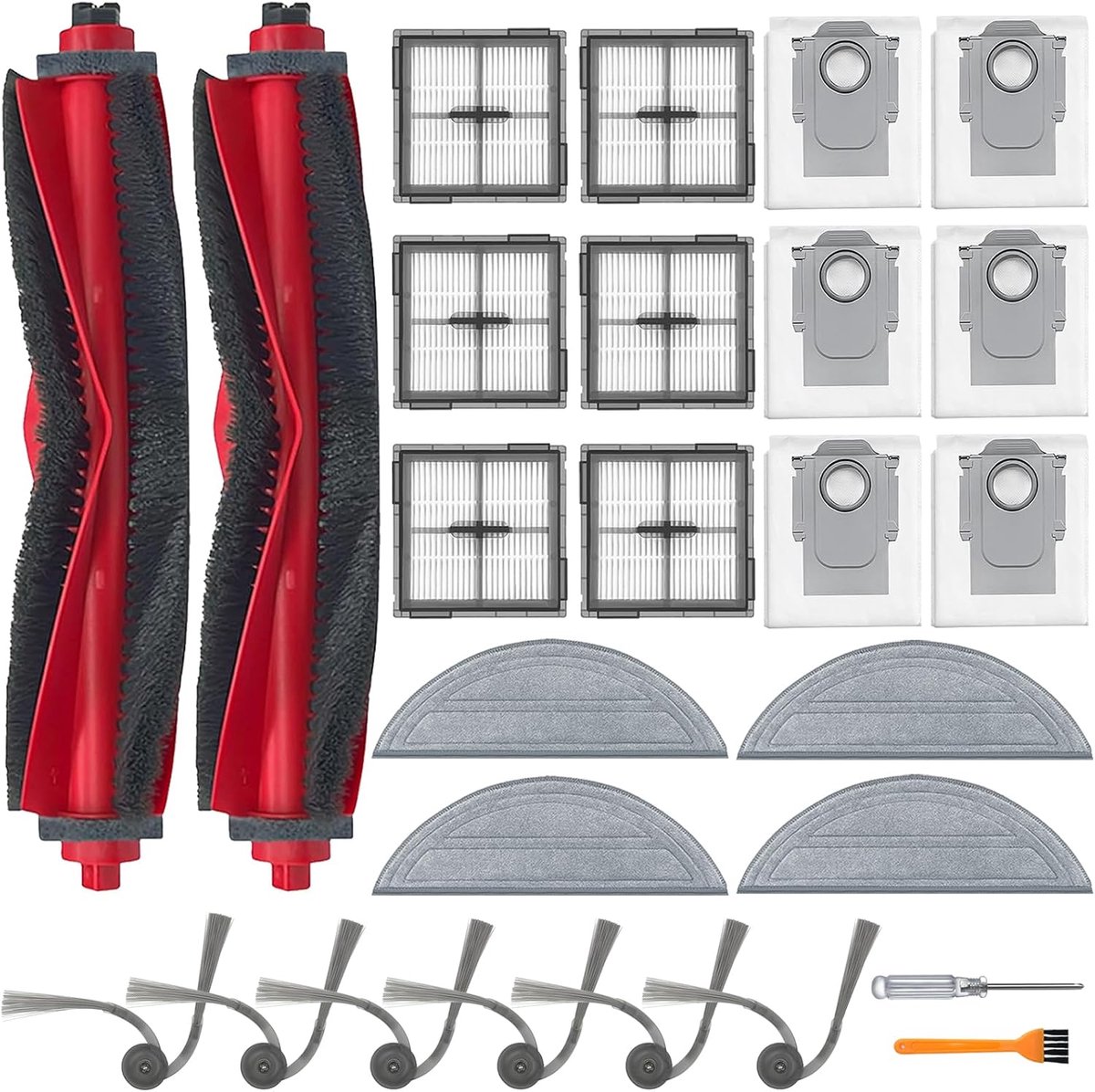 26-delige accessoireset robotstofzuiger - compatibel met Roborock Q10 S5+ - reserveonderdelen - betrouwbare prestaties - ShopVlot