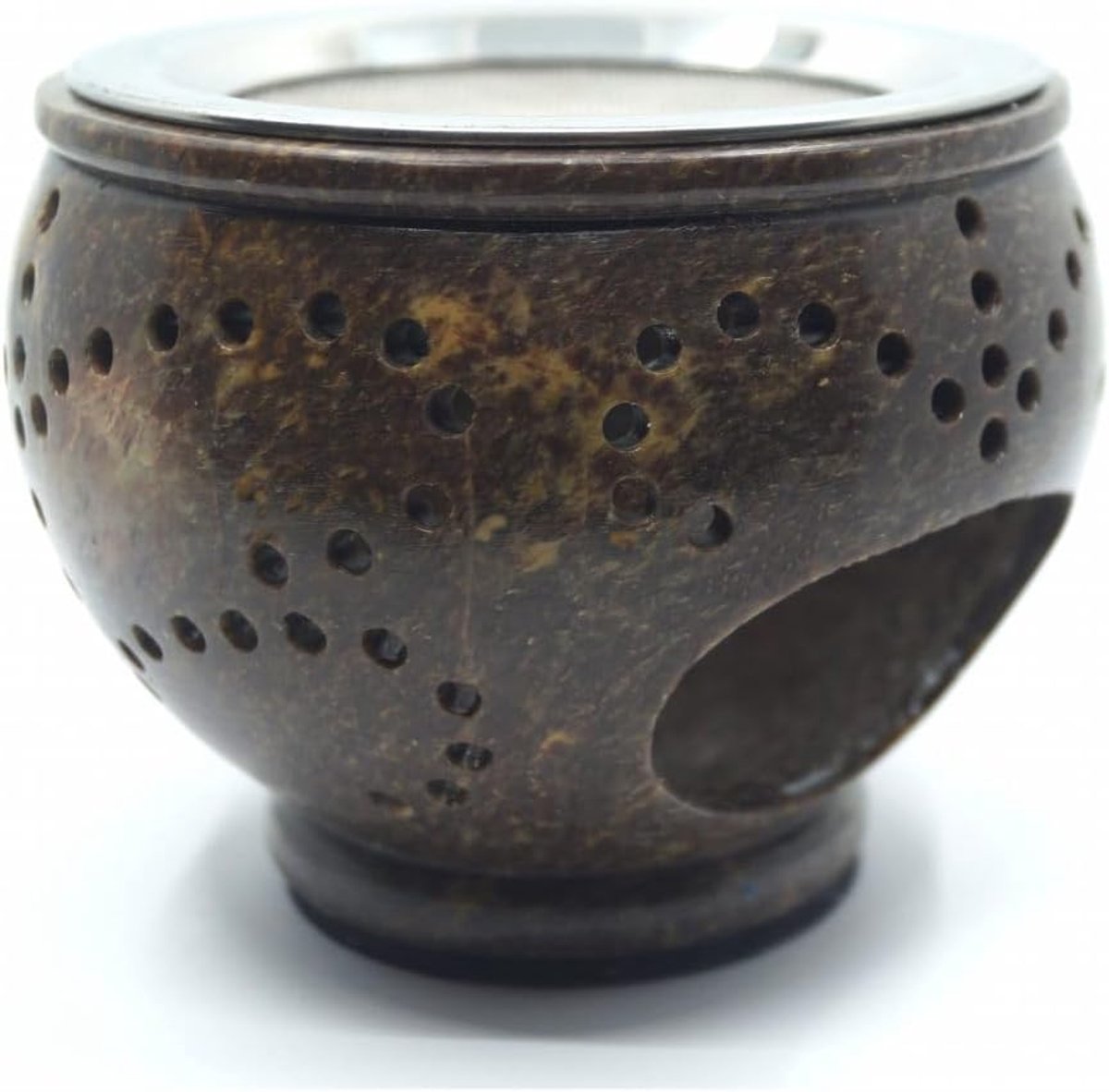 Rookkom Ø10cm - handgemaakt van zeepsteen - uniek design - ideaal voor wierook - ShopVlot