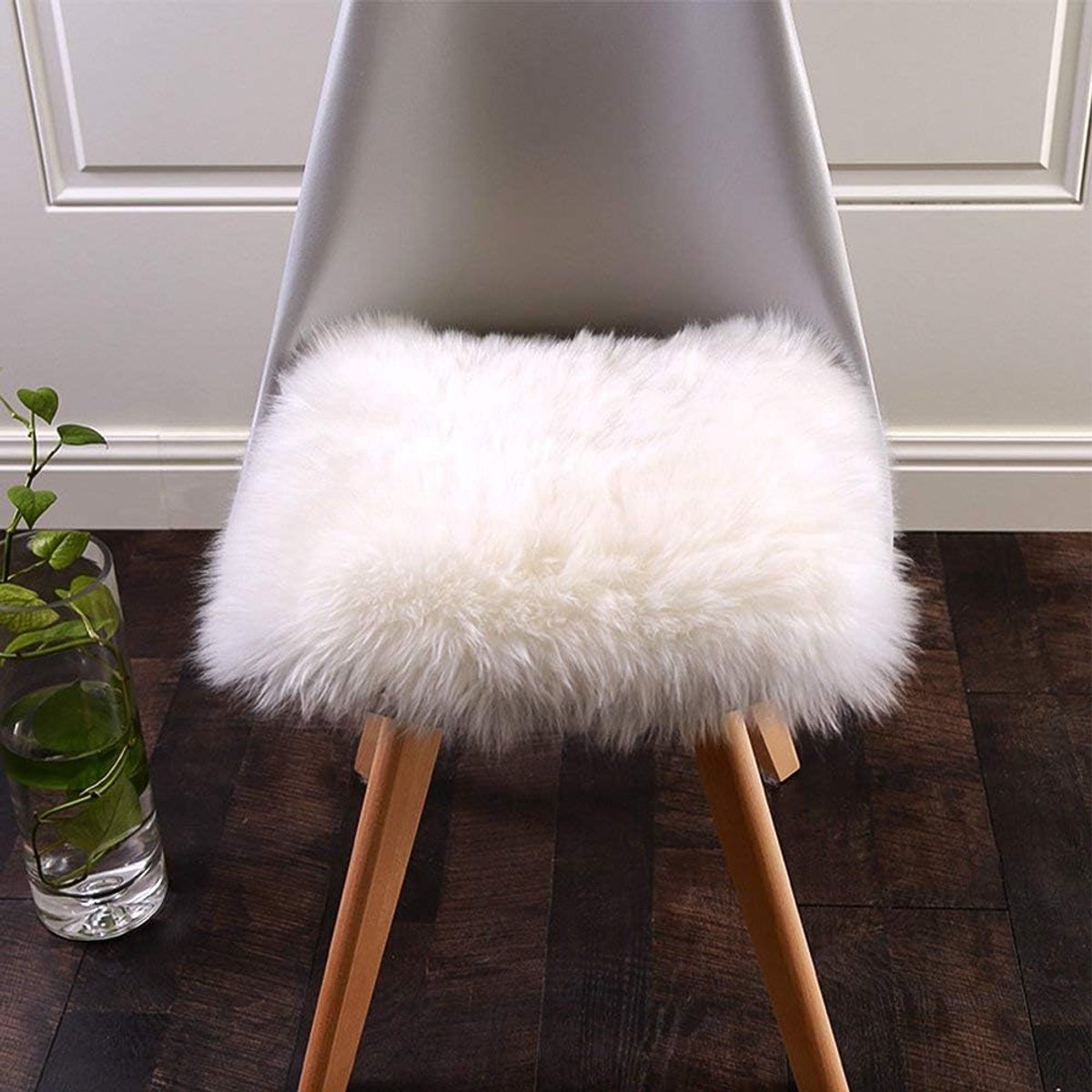 Faux Fur Vloerkleed 45 x 45 cm - Zacht Fluffy Tapijt - Schapenvachtlook - Perfect voor slaapkamers en woonkamers - ShopVlot