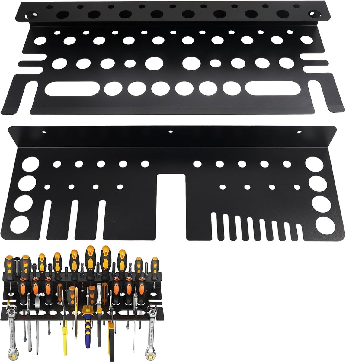 Tool wandhouder 40 cm - stalen gereedschap organizer - planken voor hamers en schroevendraaiers - ideaal voor garage - ShopVlot