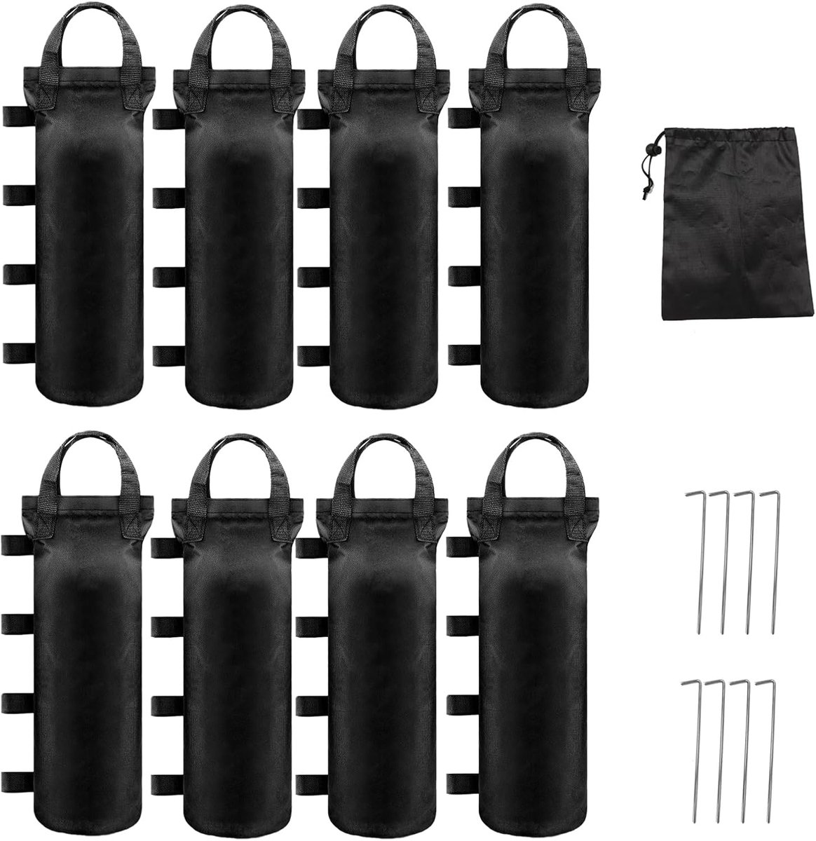 Gazebo zandzakken set van 8 - 800D Oxford stof - met bevestigingsstalen - voor extra stabiliteit - ShopVlot