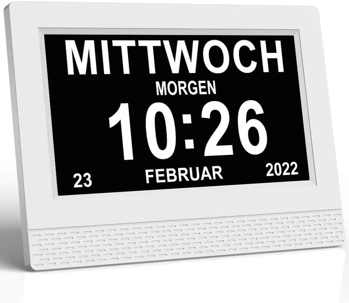 Digitale wekker 7 inch - automatische helderheid - stille LCD-display - met temperatuur en luchtvochtigheid - ShopVlot