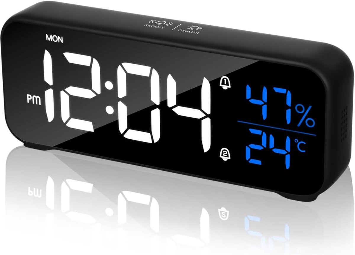 Digitale wekker met LED-display - Draagbaar ontwerp - Heldere tijdsaanduiding - Ideaal voor thuis of onderweg - ShopVlot