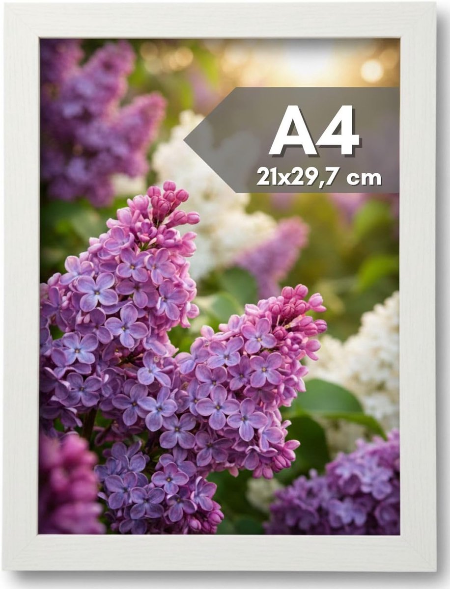 Fotolijst A4 - Wit Hout - Anti-reflecterend - Ideaal voor Diploma's en Certificaten - ShopVlot