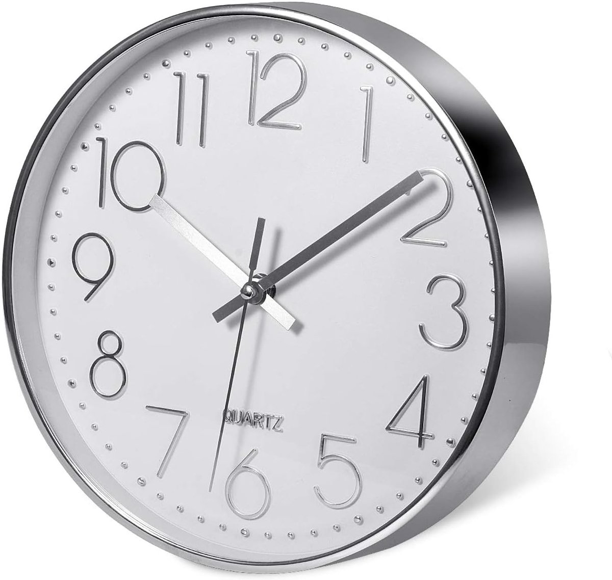 Wandklok 30 cm - Wit Kunststof - Stil en nauwkeurig - Perfect voor thuis of kantoor - ShopVlot