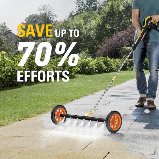SnelShoppen - Double Function Vloerreiniger voor Hogedrukreiniger, 4000 PSI, 2-in-1, Inclusief 90 Graden Hoekbuis, 16 Inch Drukreinigers, Oranje van Snelshoppen — afbeelding 5