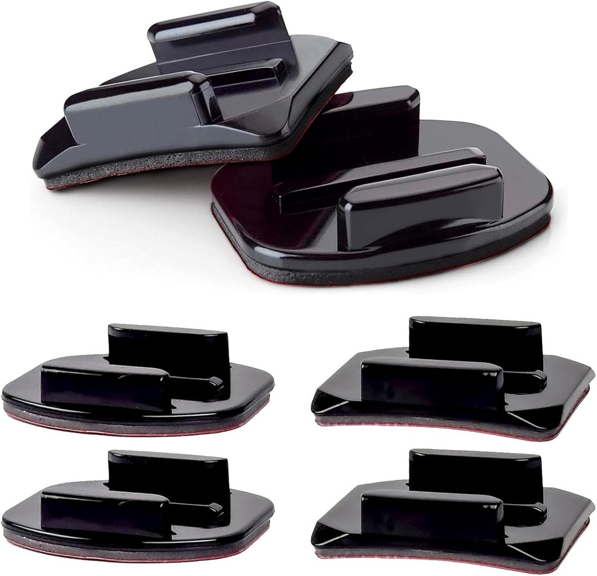 Action camera montagemateriaal 8 sets - 4 platte en 4 gebogen - voor helm en surfplank - ShopVlot