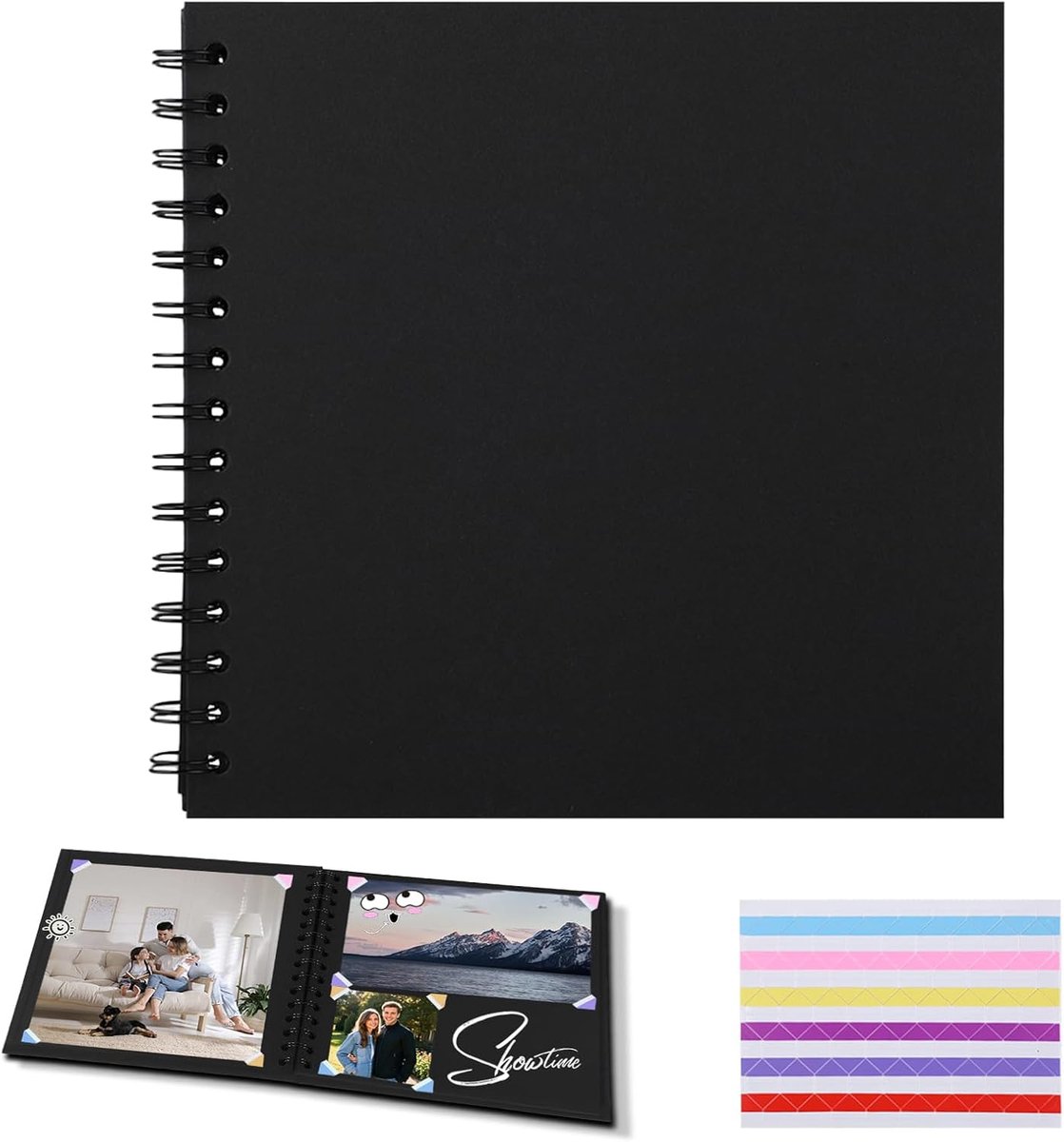 DIY fotoalbum 20 x 20 cm - zwart karton - 20 bladen - perfect voor baby- en trouwfoto's - ShopVlot