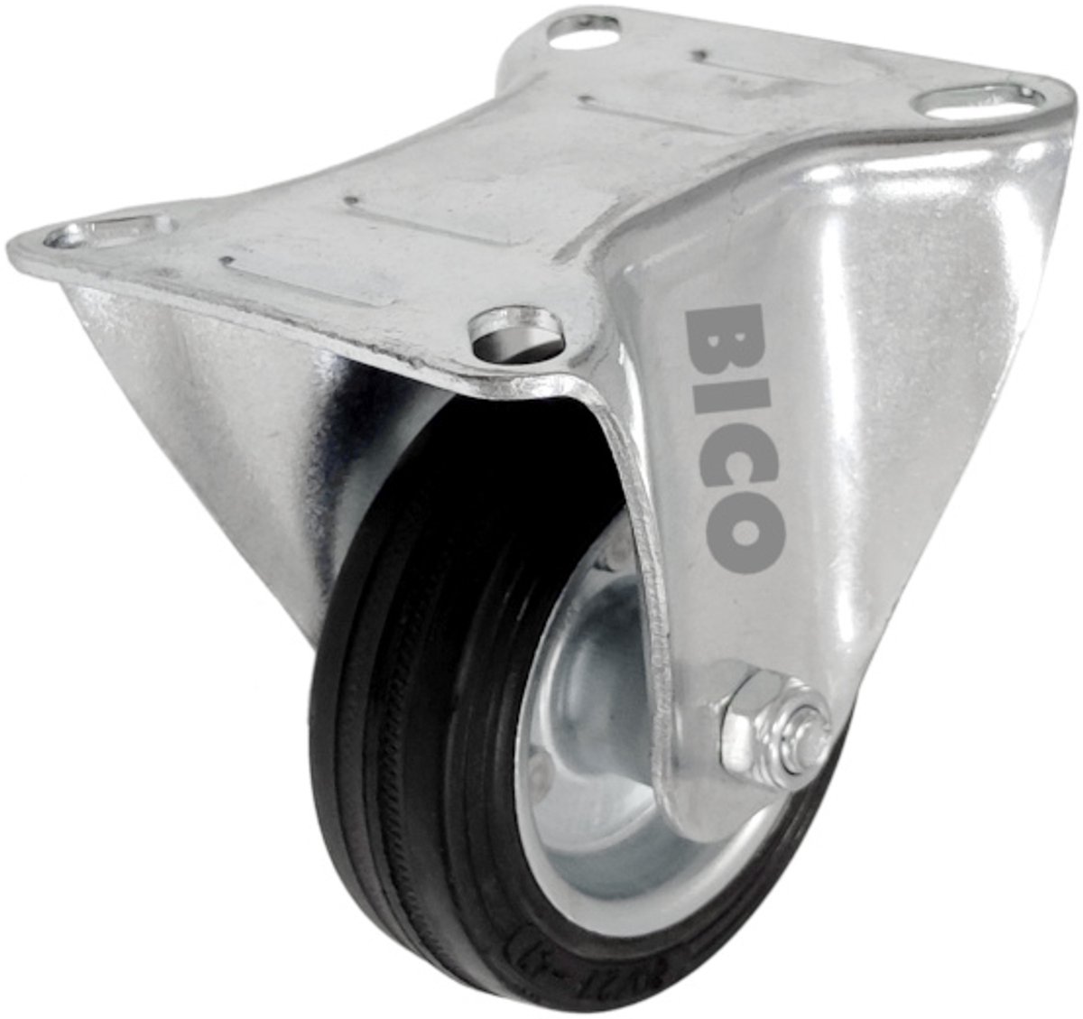 Zwenkbaar Wiel Metaal-Rubber Ø 80mm 100kg - Duurzaam & Stil
