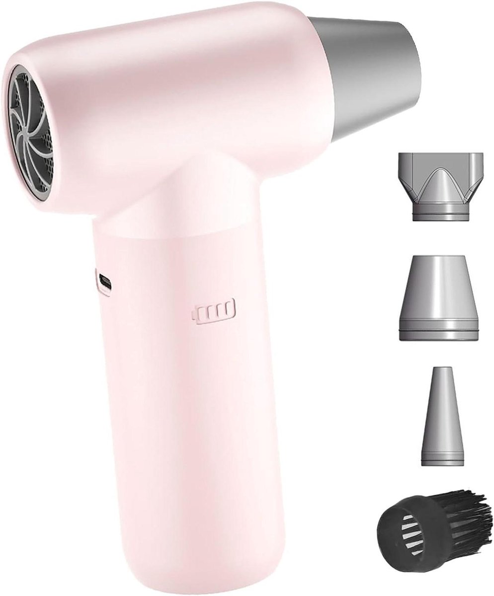Elektrische Air Duster - Luchtblazer Stofverwijderaar - Apparaten Reinigen - Borstelloze Motor - Compact Ontwerp - Roze
