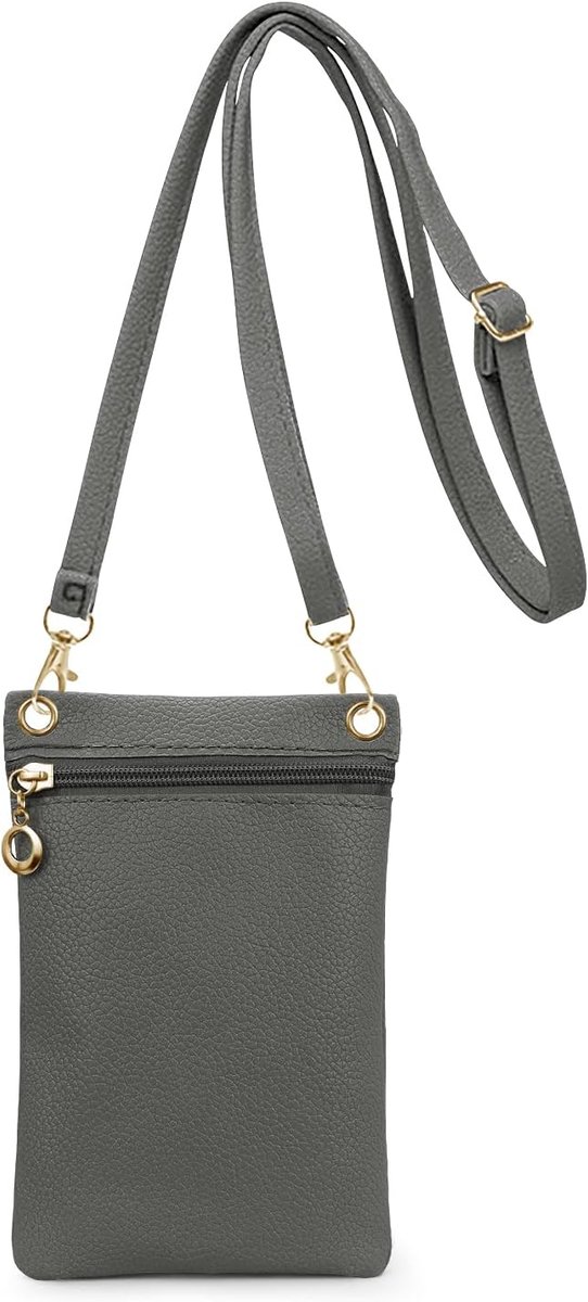 Mobiele telefoon tas - kleine PU leren schoudertas - met afneembare schouderband - ideaal voor winkelen - SnelShoppen