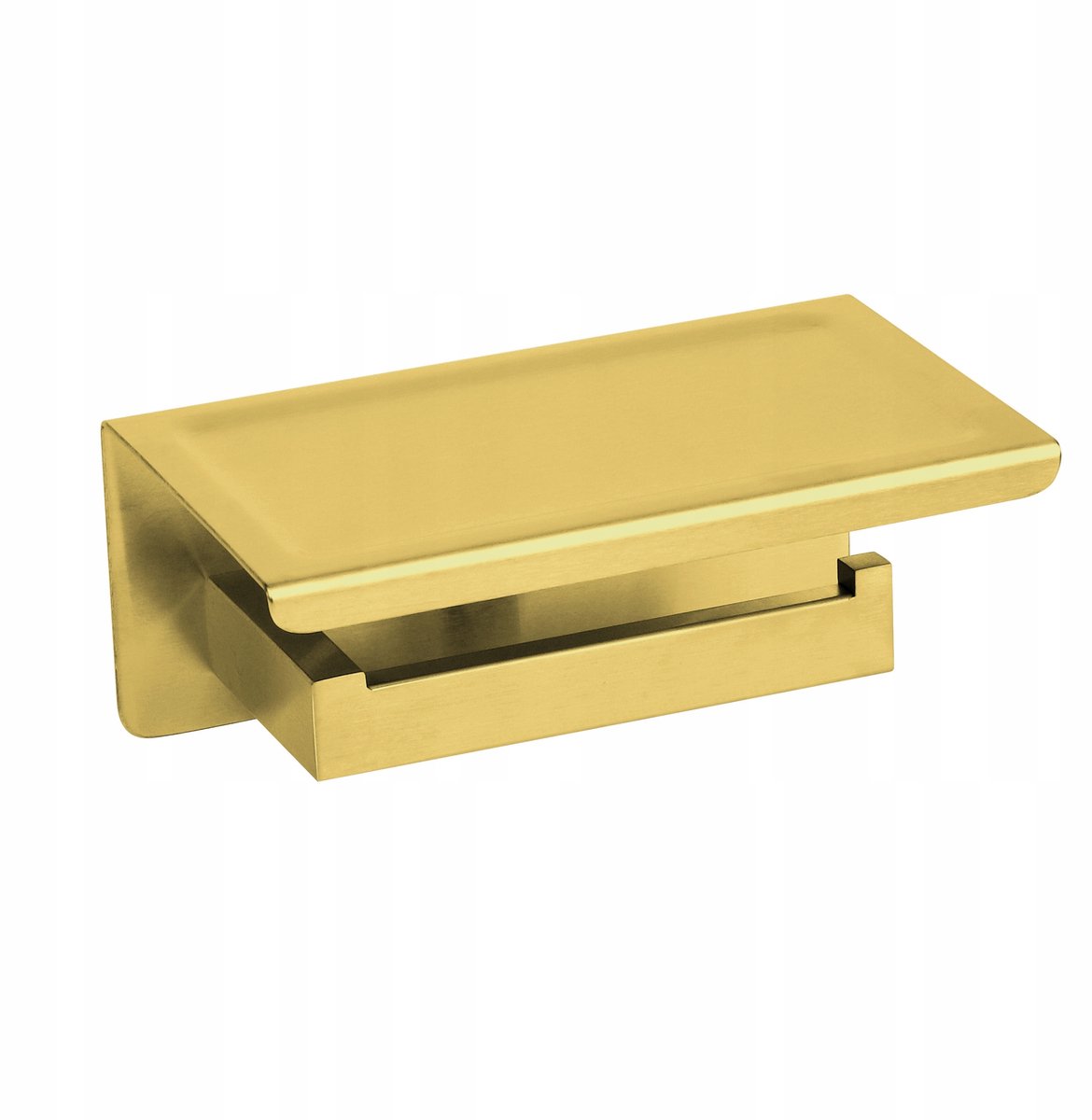 Merkloos Gouden Toiletrolhouder met Telefoonplank - Luxe Badkameraccessoire