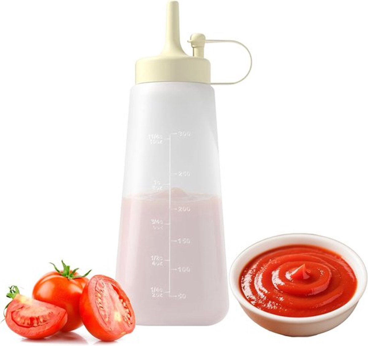 Saladedressingcontainers, Hervulbare Sausdispenser | Saus Knijpfles, Geschikt voor Room, Honing, Geschikt voor Restaurant, Keuken, Voedselbereiding - Wit