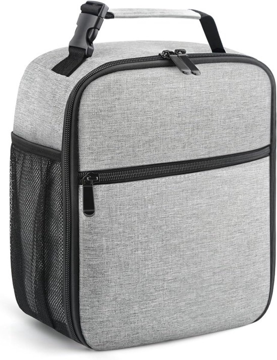 Lunchtas voor mannen/vrouwen, herbruikbare lunchbox voor volwassenen, kleine geïsoleerde lunchbox, lunchtas voor kantoor, werk, picknick - grijs