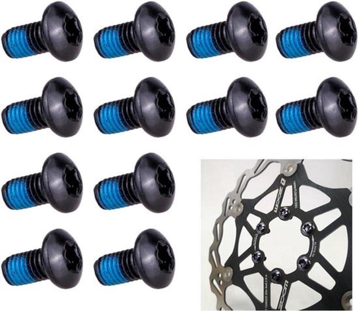 12 stuks schroeven remeindhulzen schijfremschroeven remtrekset voor mountainbike racefiets (zwart)