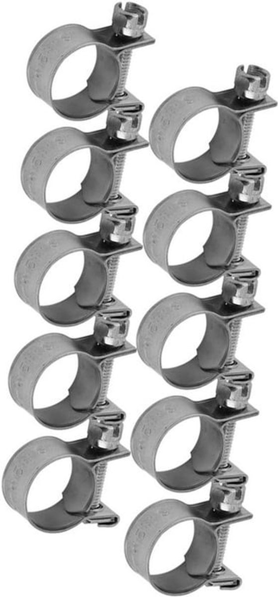 Rvs Mini Brandstofleiding Pijp Slang Klem Clip - 10 stuks, Optionele Grootte 6mm-20mm (13-15mm)