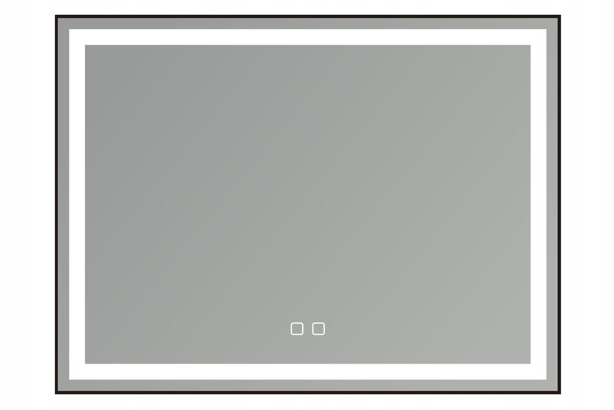 Merkloos Zwart LED Badkamerspiegel 80x60cm Anti-Condens, Dimbare Verlichting