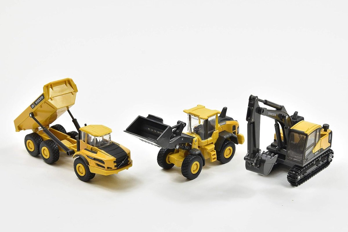 3-delige set bouwmachines - Volvo raamdoos - schaal 1:50 - perfect voor verzamelaars - SnelShoppen