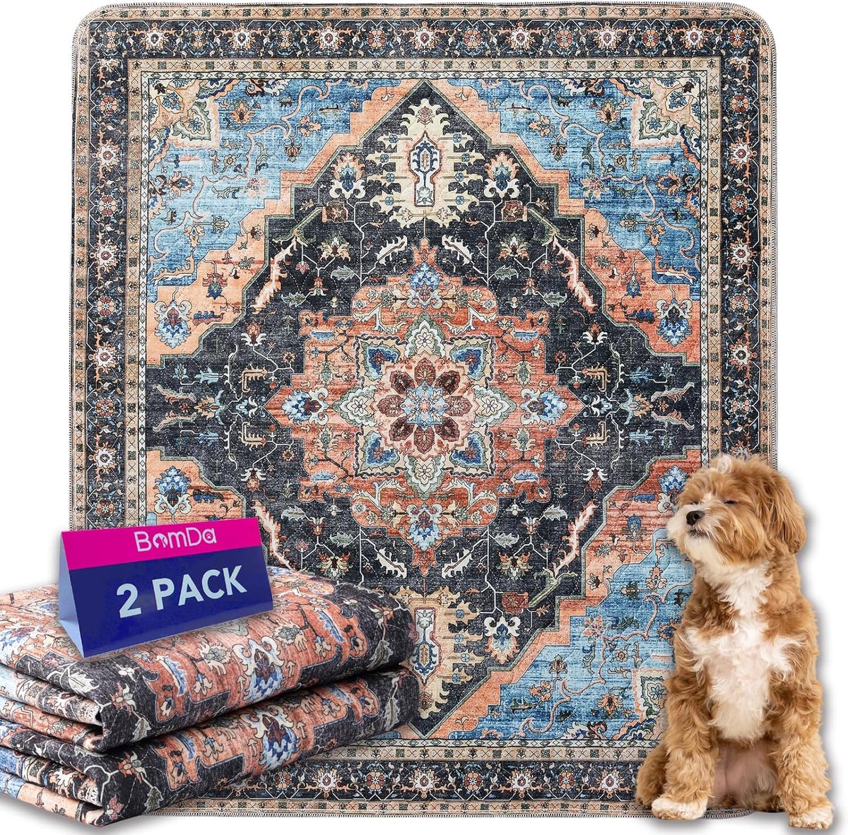 Wasbare huisdier urine mat - 122 x 152,4 cm - herbruikbare puppy mat - 100% waterdicht, beschermt vloeren - SnelShoppen