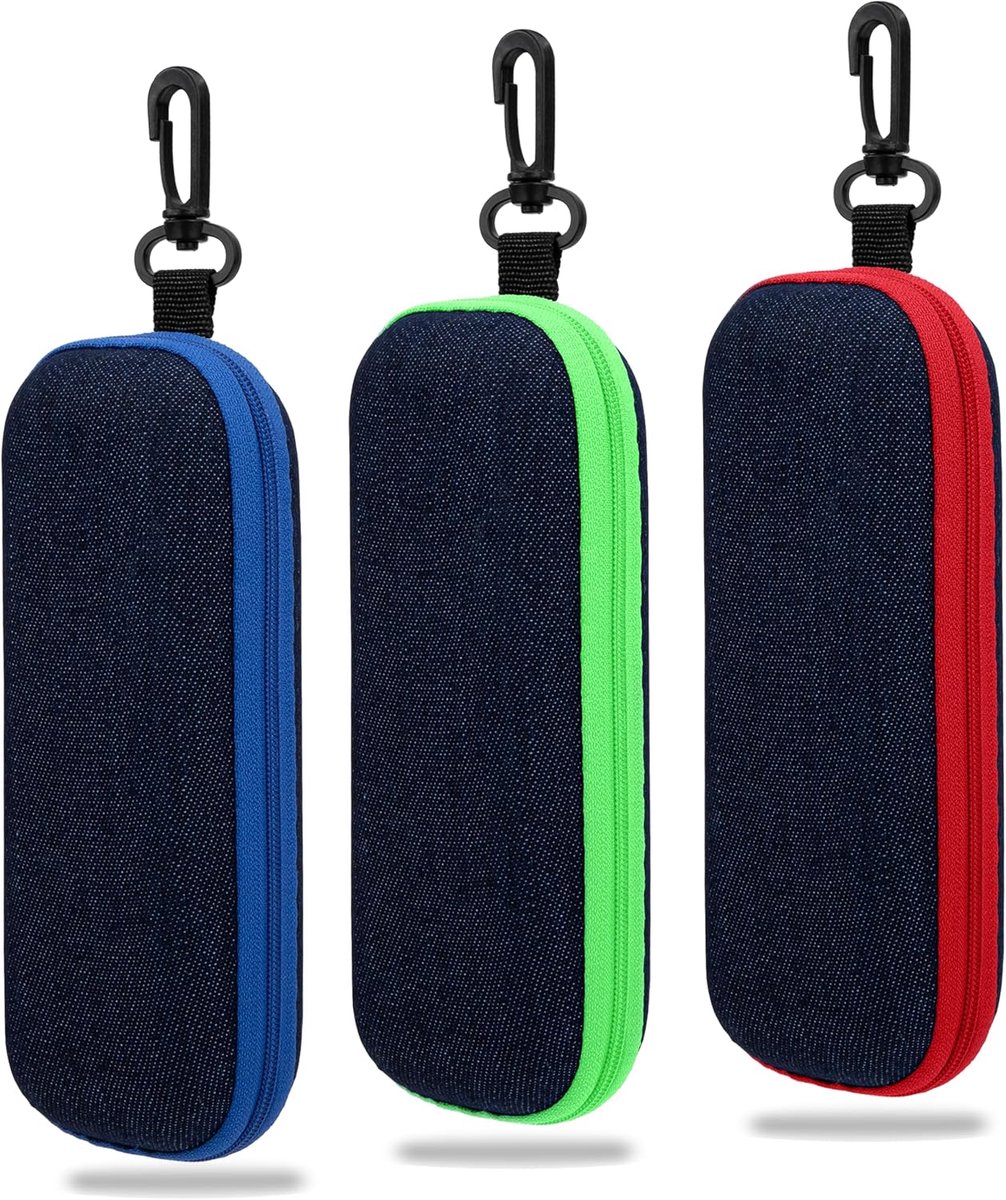 Bril etui hard - denim stof - 3 kleuren - portable en reisvriendelijk - SnelShoppen