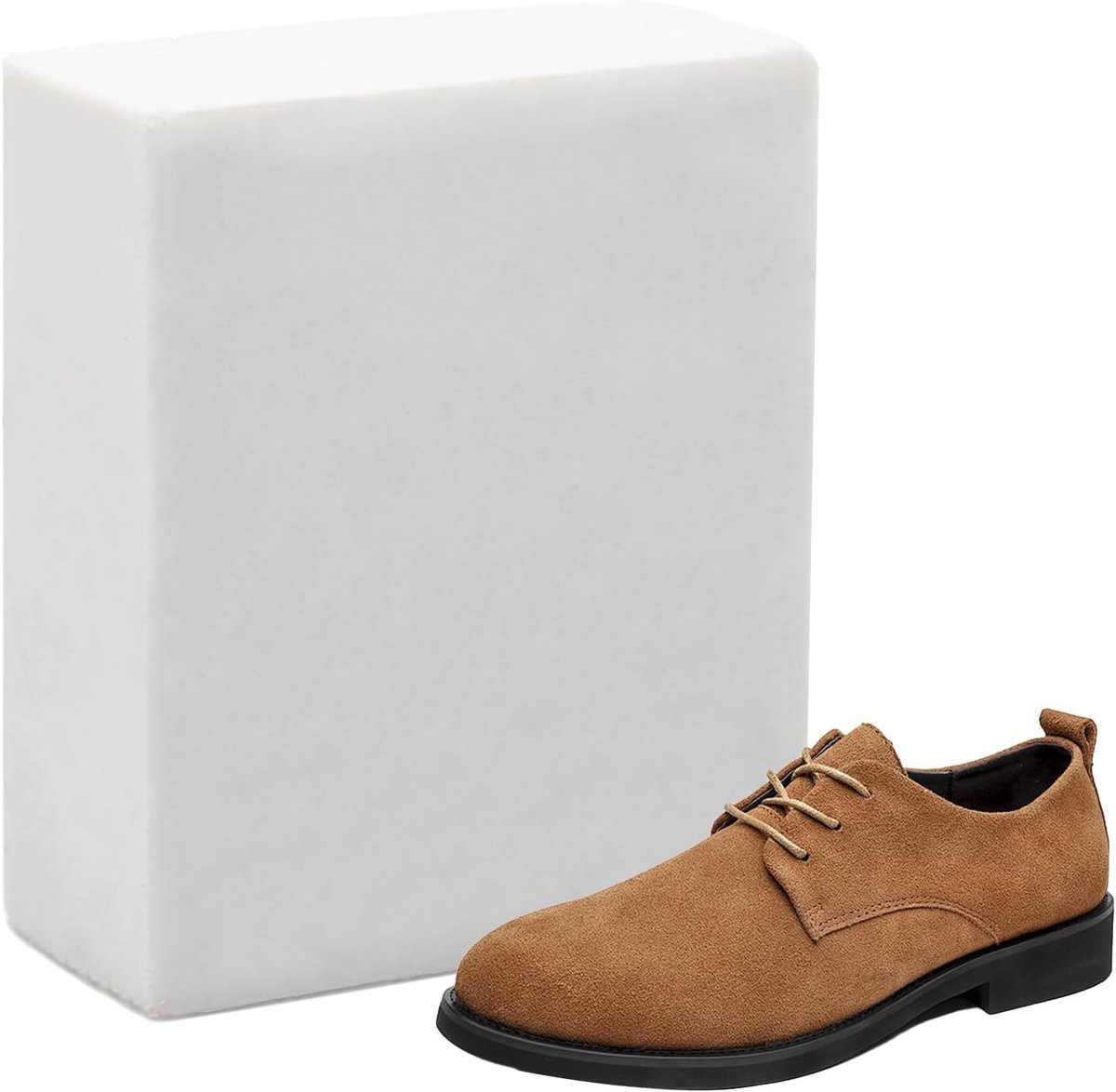 Rubber voor suede schoenen - 48 x 40 x 19 mm - wit - effectief reinigen van suede - ShopVlot