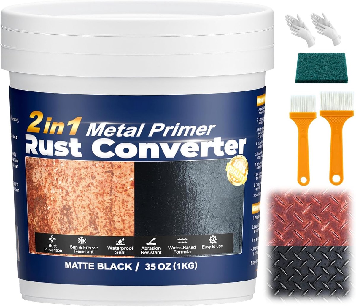 Roestconverter en metaalprimer 1 kg - watergedragen - hittebestendige anti-roest coating - voor auto en metaal - ShopVlot
