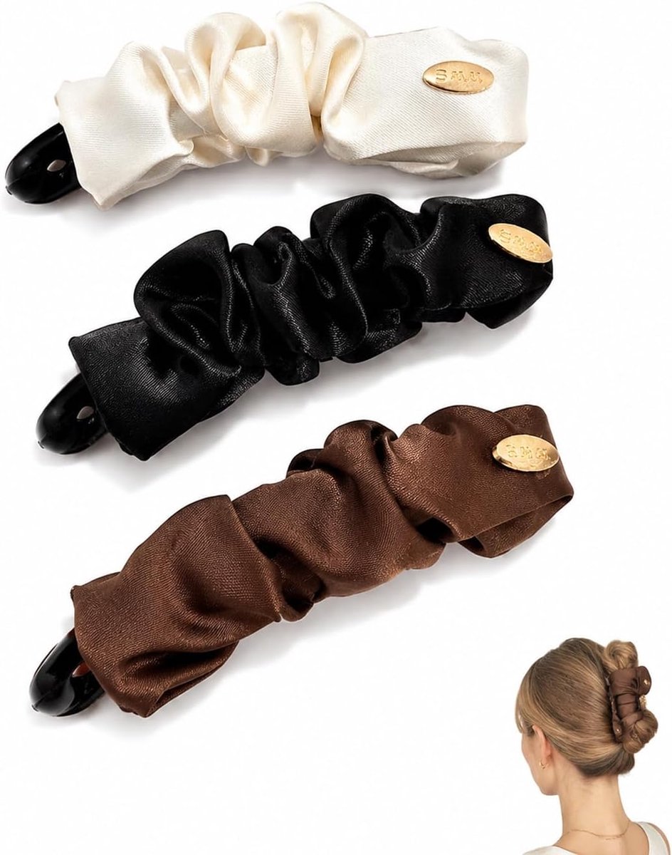 Bananenclip set van 3 - sterke grip voor dik haar - antislip - perfect voor paardenstaart - SnelShoppen