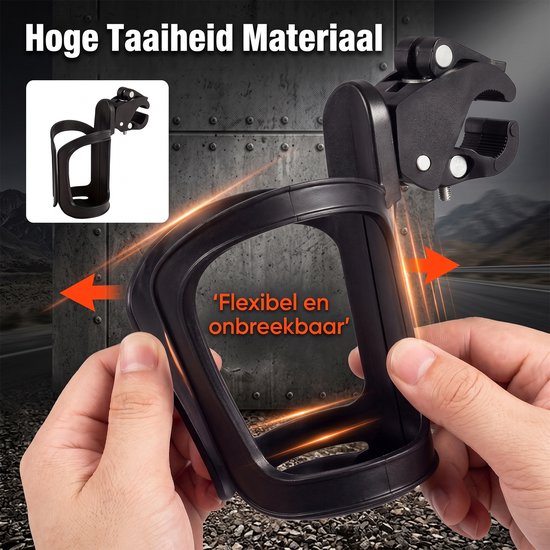 Universele Bekerhouder - Fiets Fleshouder - TENZHVXI® - Grote Diameter Ontwerp - Veilige Anti Slip Bevestiging - Verstelbare Montage Op Stuur En Zadelbuis - 2 Stuks - Geschikt Voor Racefiets Mountainbike En Stadsfiets van Universele — afbeelding 3