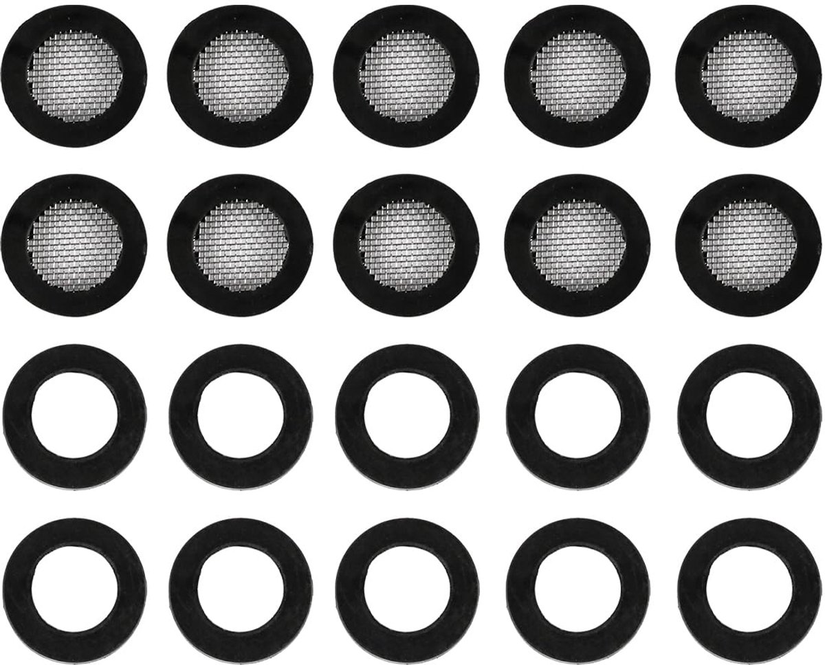 SnelShoppen - 10-Pack 3/4" Douchekop Filterpakking en 10-Pack Rubber Ring Tegen Lekkage voor 1/2" Vaste Douchekop/Handdouche Slang Kraan Pijp
