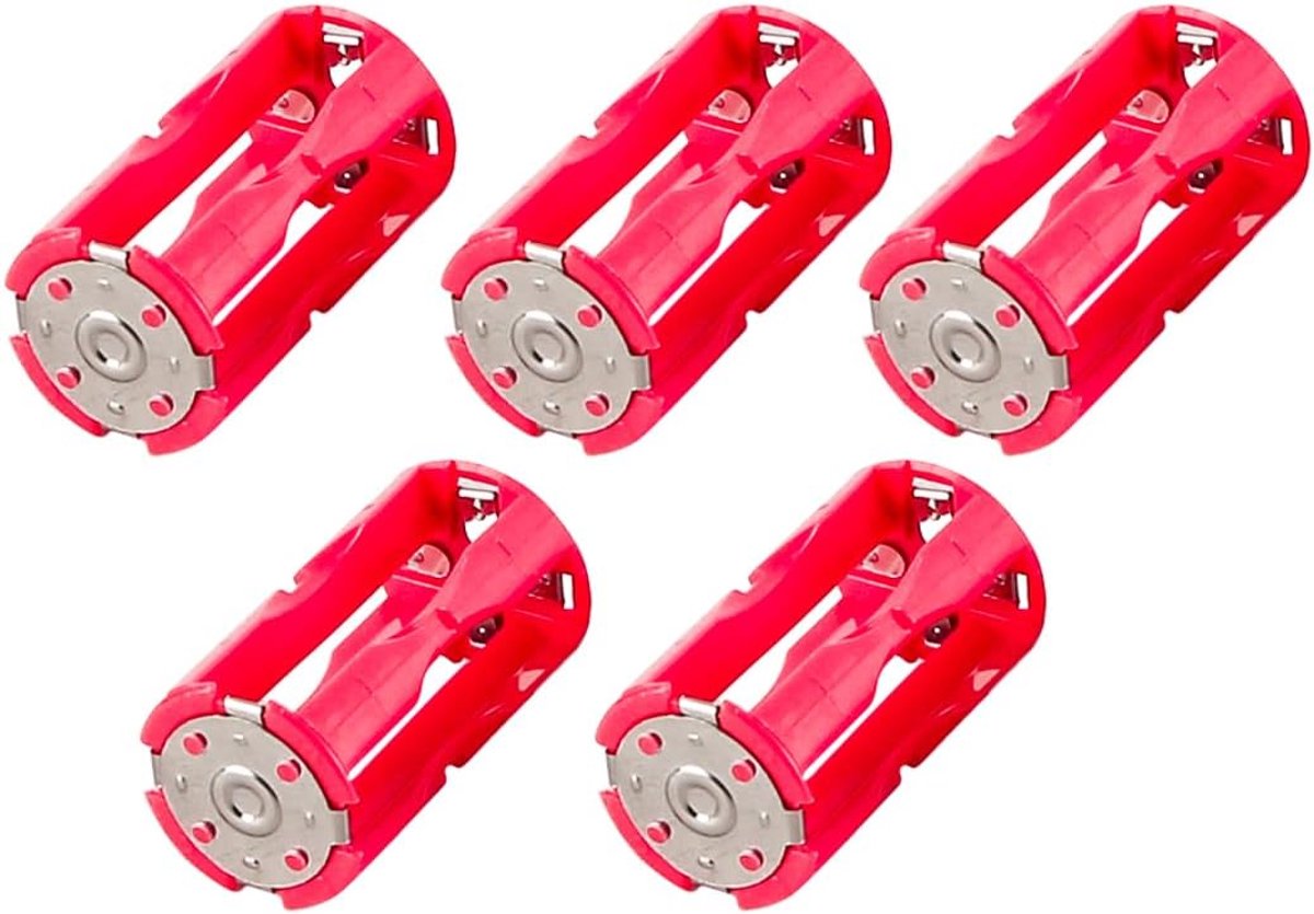 Batterijhouder AAA naar C - 5 Pack 4 x AAA - Rood - Geschikt voor TV en audio - SnelShoppen