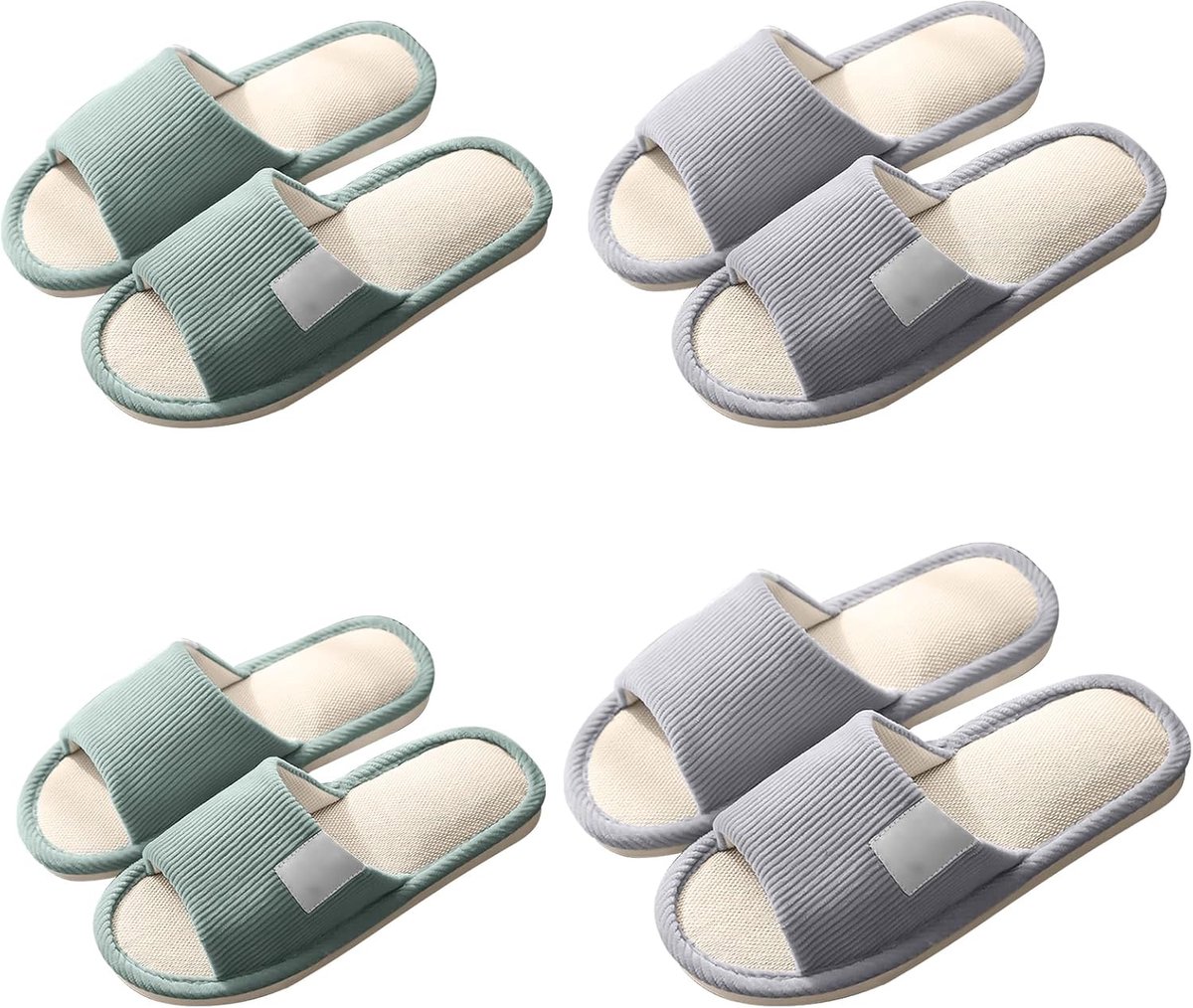 Hotelslippers - Unisex - Linnen - Geheugenfoam - Perfect voor gasten - SnelShoppen