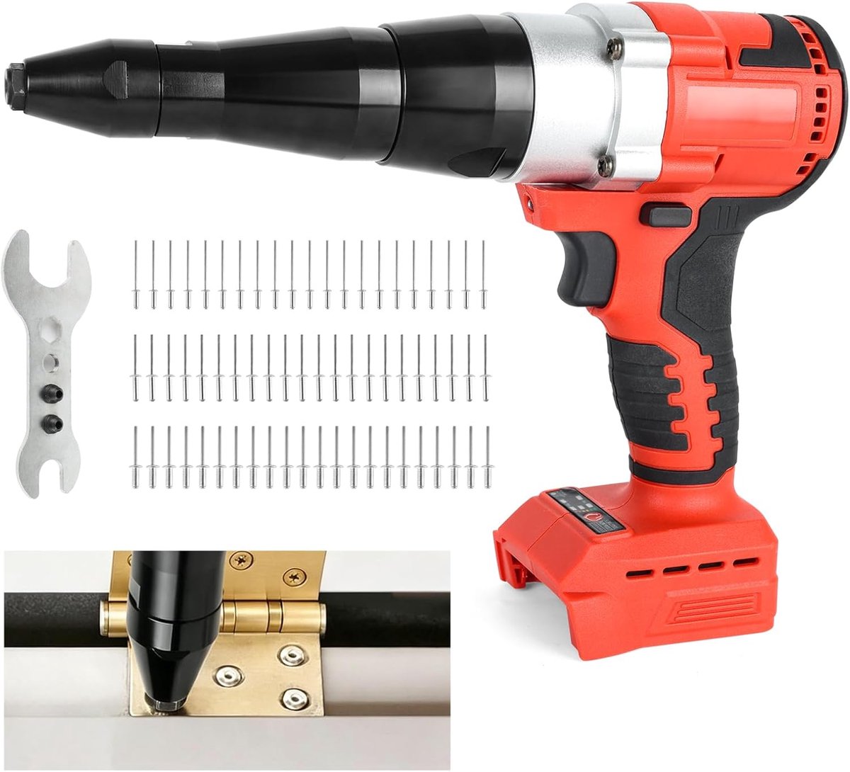Draadloze popnagelgun set - compatibel met Milwaukee accu - krachtige borstelvrije motor - met LED werklicht - SnelShoppen