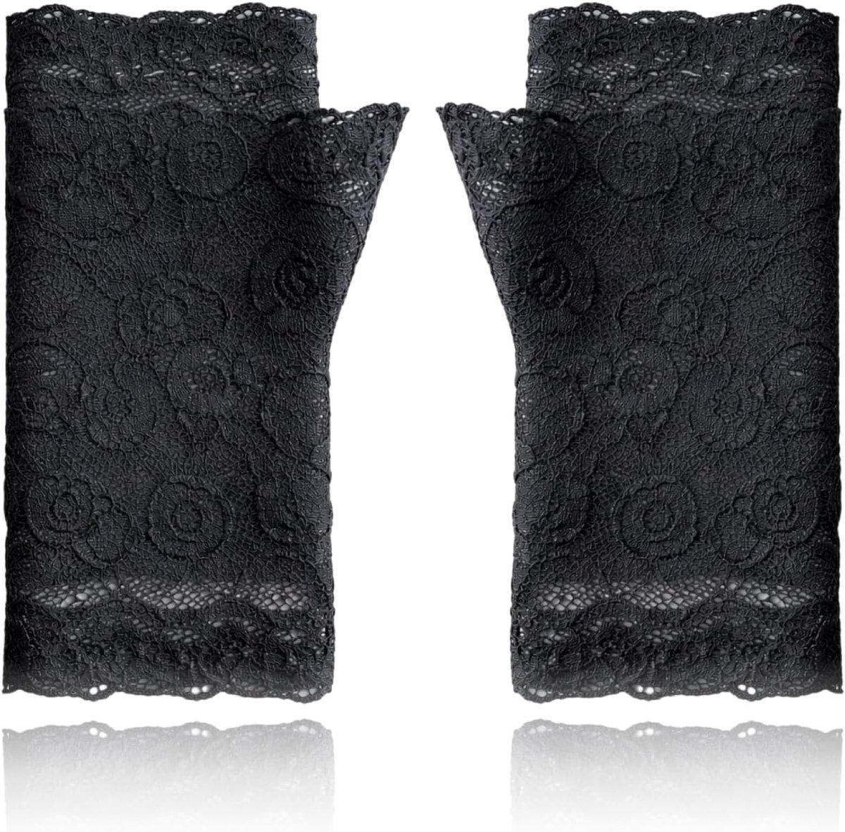 Vingerloze dameshandschoenen - korte kant - elastisch en ademend - lichtgewicht accessoire voor avondkleding - SnelShoppen