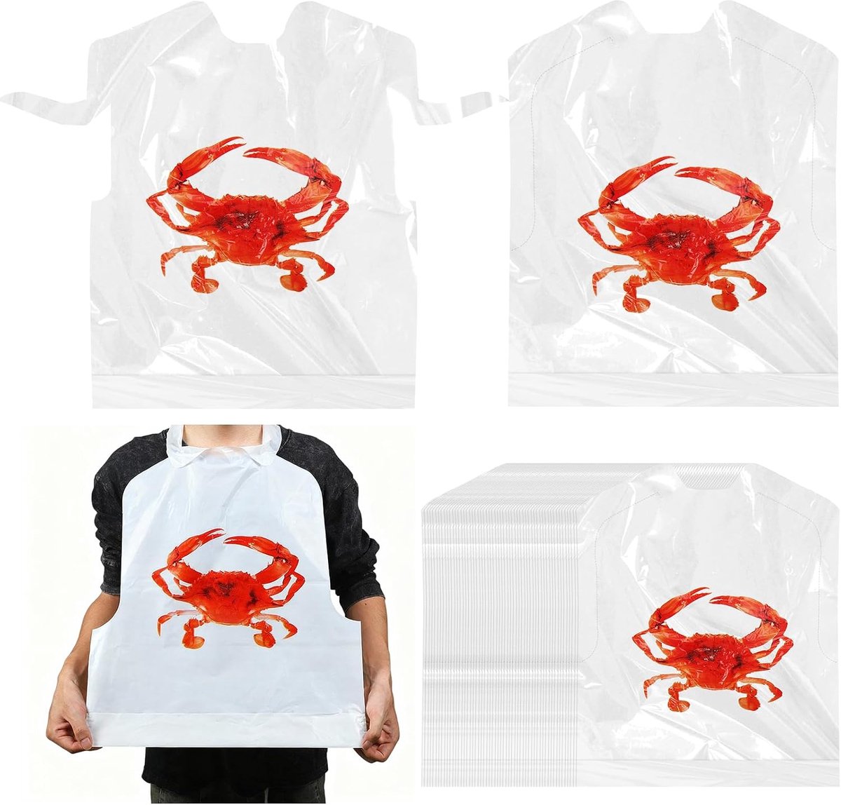 wegwerpbibs 17" breed - waterdicht - ideaal voor zeevruchten - perfect voor feestjes - SnelShoppen