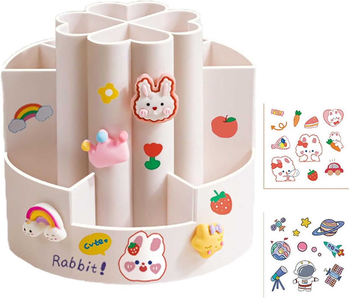 Penhouder 360° Rotatie - Creatieve bureau-organiser - 10 vakken - Ideaal voor kantoor en school - SnelShoppen