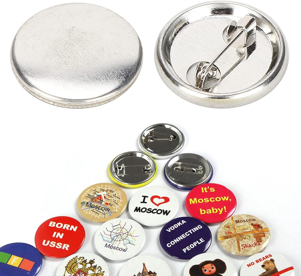 Badge button pin 100 stuks - blanco DIY pin kit - heldere knoop badges - perfect voor handwerk en souvenirs - SnelShoppen