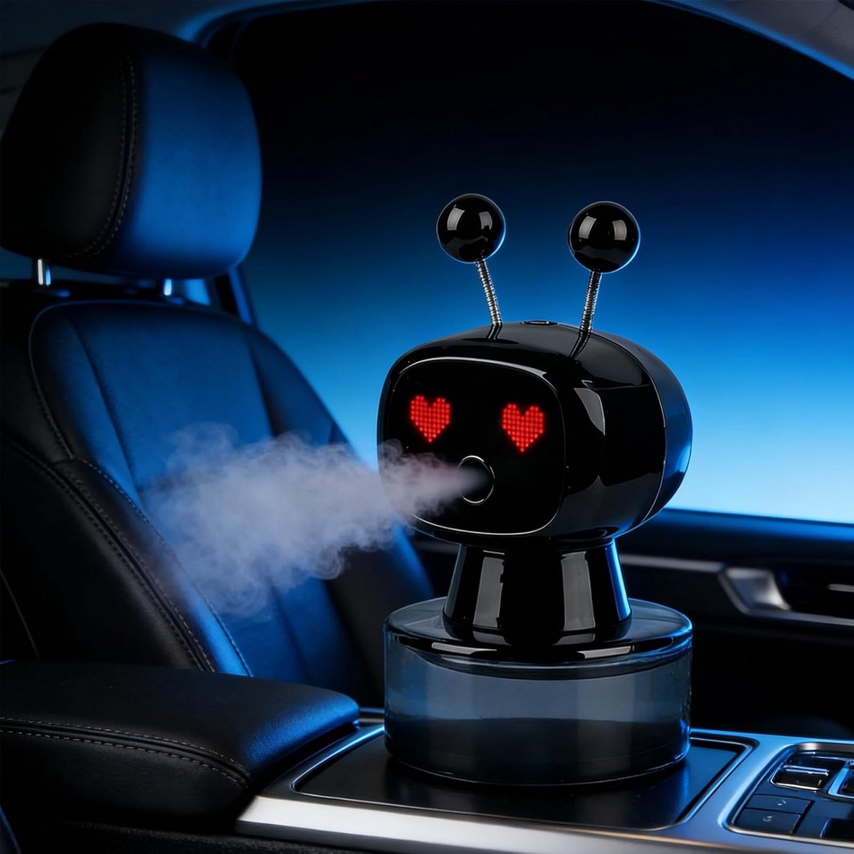 Slimme automatische auto-luchtverfrisser - 4 instelbare standen - Oplaadbare aromadiffuser - Autogeur - Autogeurornament voor middenconsole - Smart Start/Stop - Zwart
