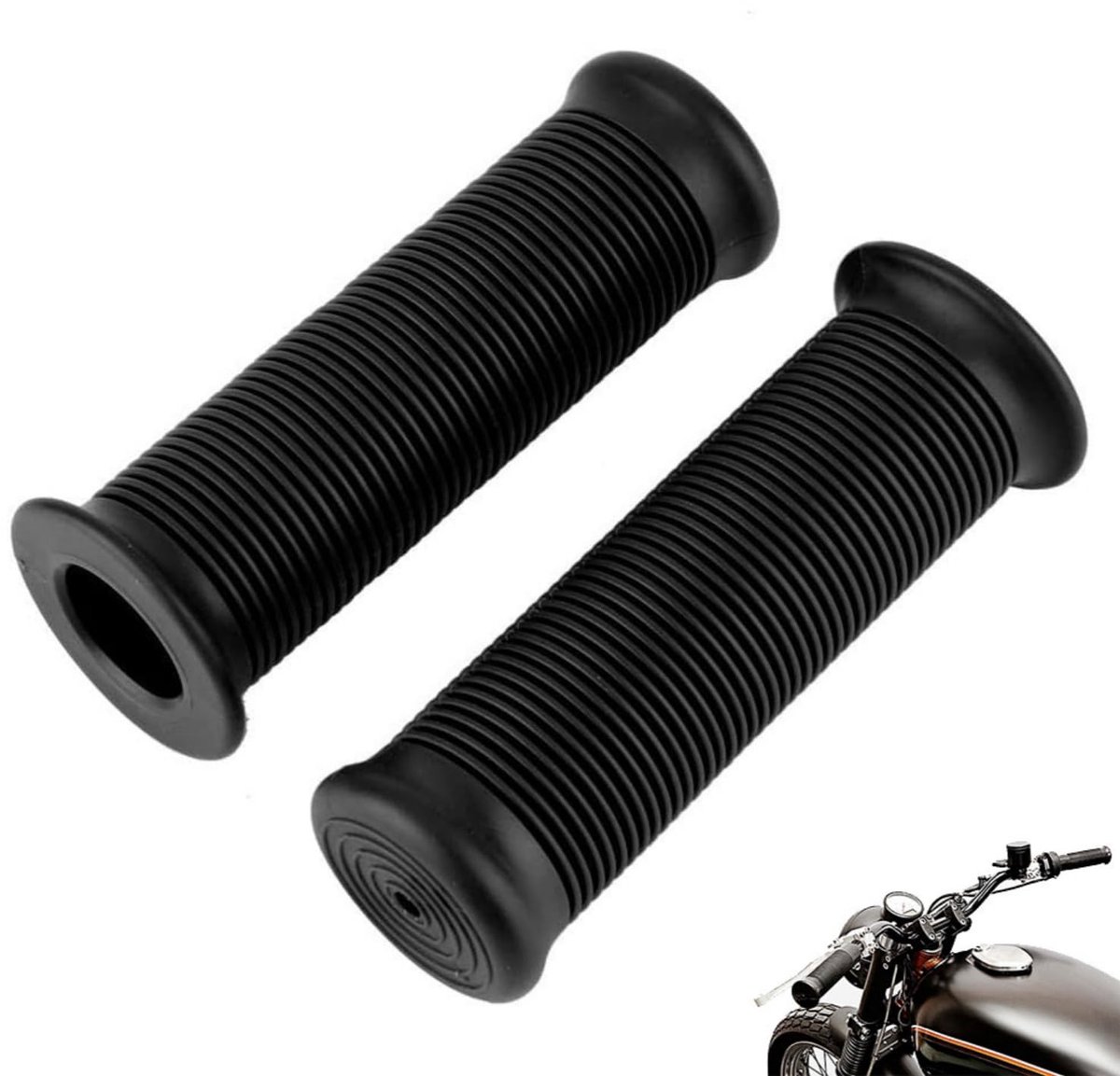 Handvatten voor motorfiets 22 mm/25 mm - antislip rubber - vintage stijl - comfortabel en duurzaam - SnelShoppen