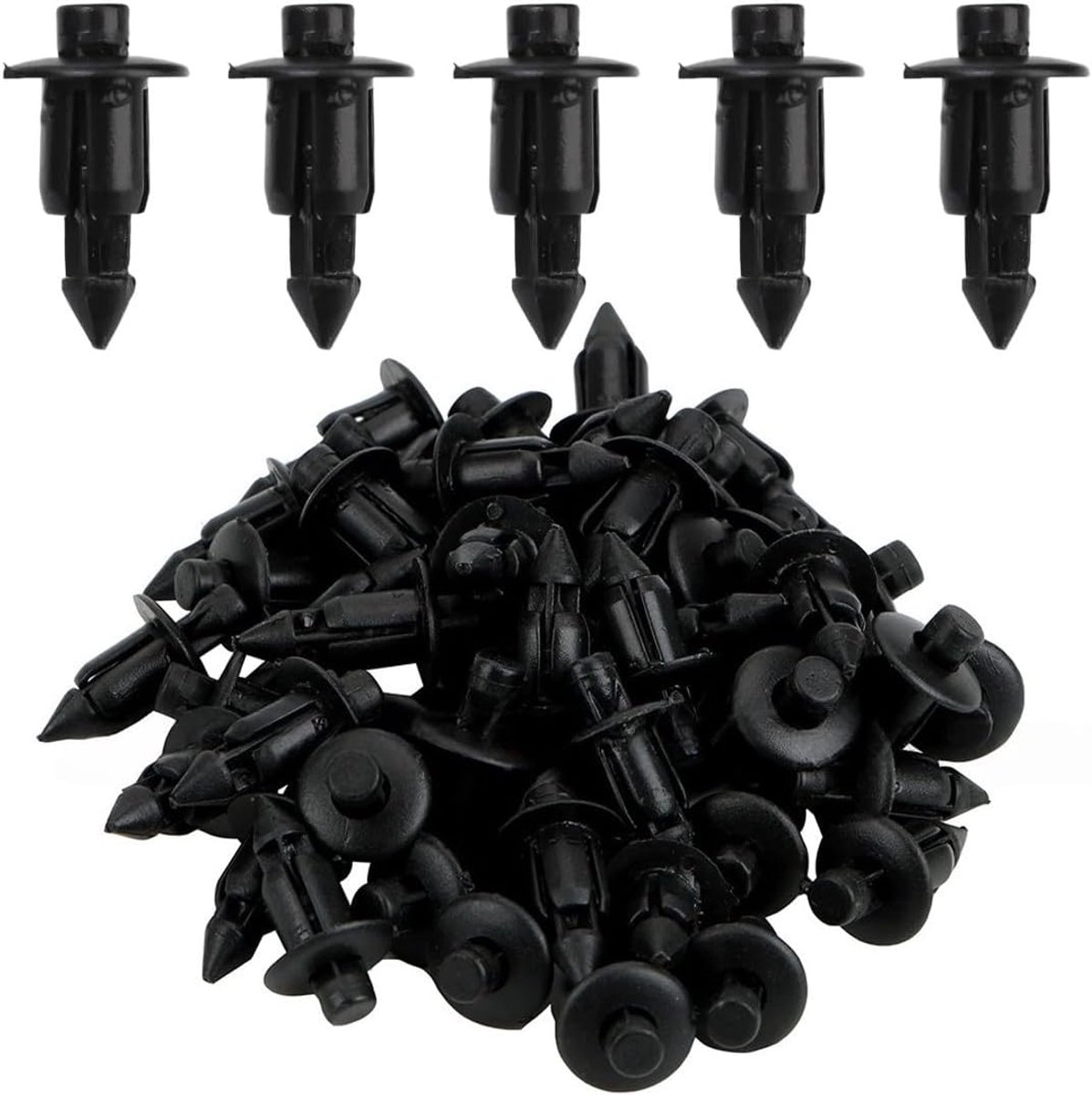 Plastic rivets 6mm - 50 stuks - universele clips - ideaal voor voertuigbeplating - SnelShoppen