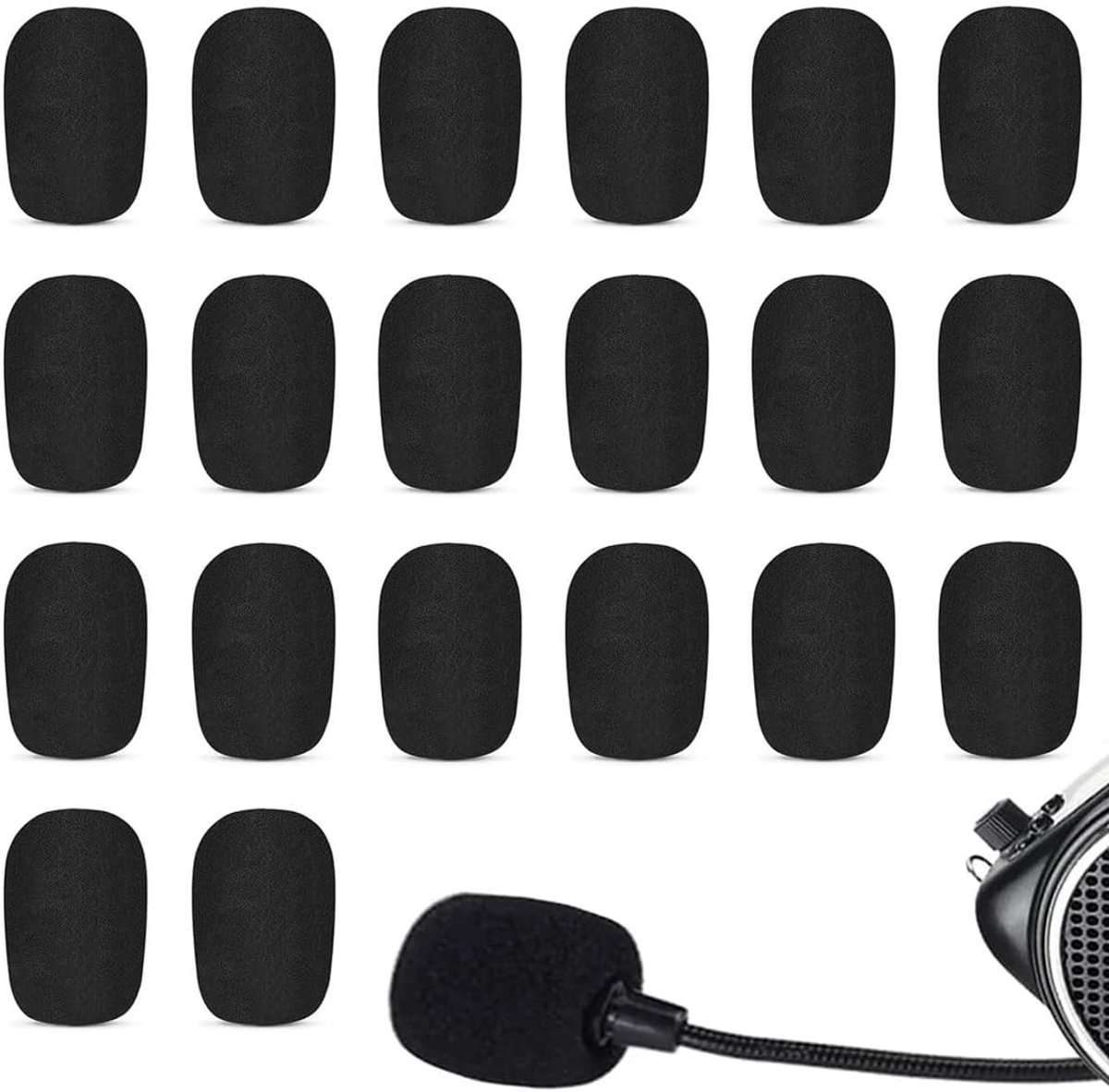 Microfoonbescherming 20 stuks - Microfoonspons - Wasbaar en licht - Voor klaslokalen en interviews - SnelShoppen