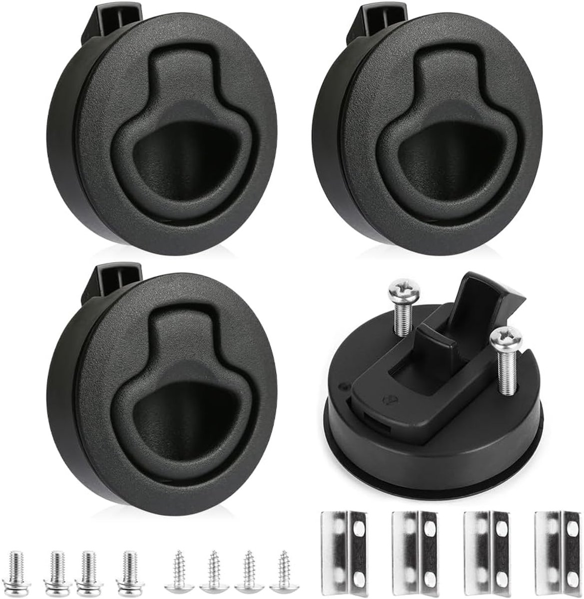 Meubel slot 4 stuks - kunststof en zinklegering - duwtrek ontwerp - eenvoudig te openen - SnelShoppen