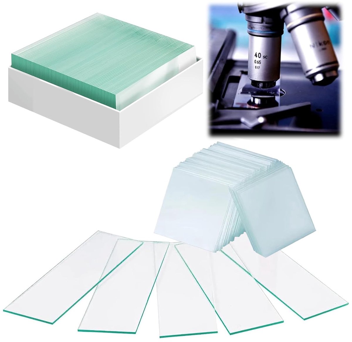 Microscoop objectdragers 50 stuks - dekglas 100 stuks - hoogwaardig optisch glas - ideaal voor laboratoria - SnelShoppen