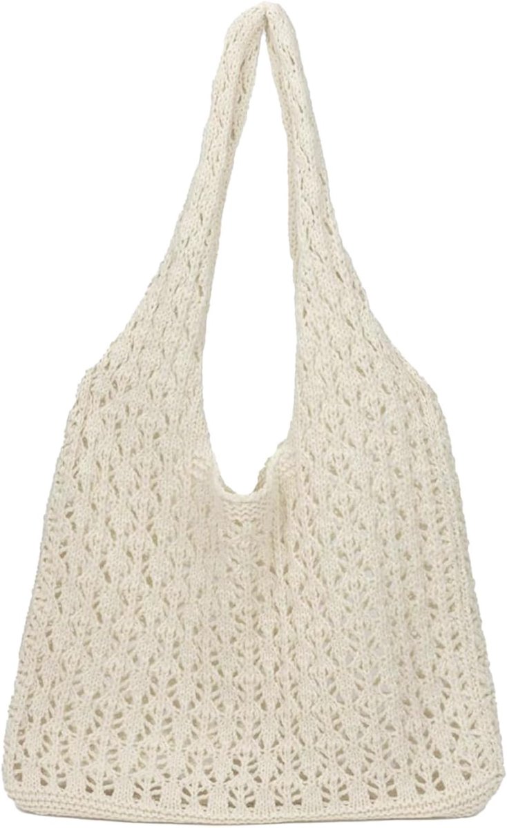 Boho Strandtas voor Vrouwen - Haaknet Strandtas - Grote Handgemaakte Haak Tas - Lichtgewicht Shopper voor Vakantie - SnelShoppen