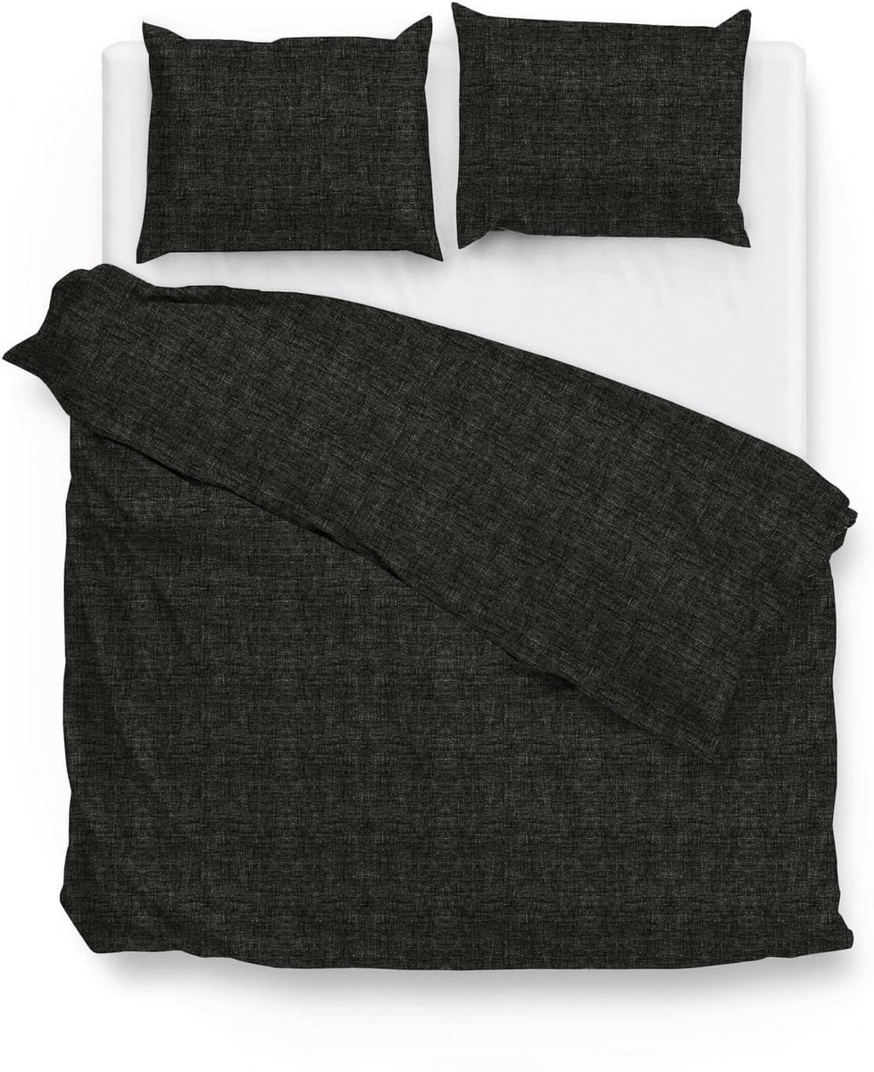 Dekbedovertrek 240 x 200/220 cm - Katoen - Zwart - Zacht en comfortabel - SnelShoppen
