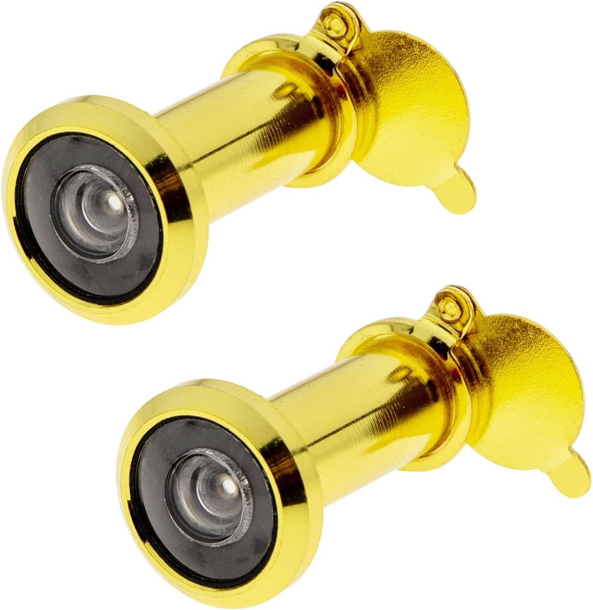 2 stuks deurkijker kijkgaatje diameter 16 mm voor dikte 35 mm tot 55 mm deuren 220° groothoek spionagegat met privacyhoes voor thuiskantoor, hotel, goud