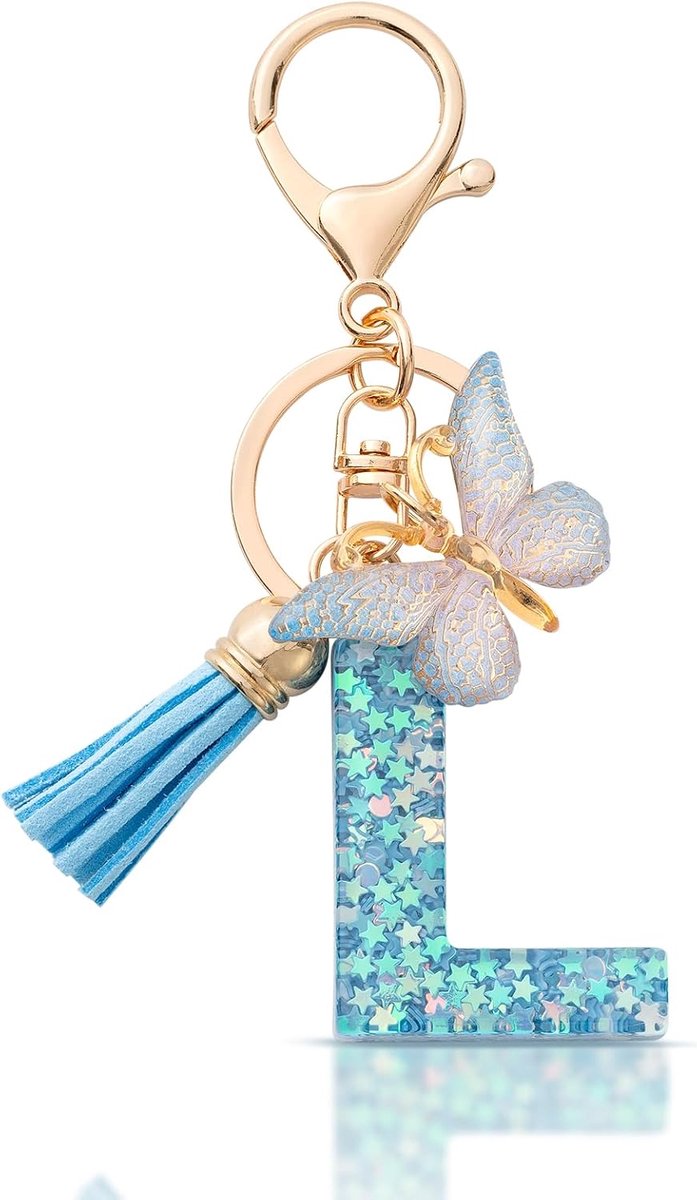 Sleutelhanger met Letter Beginletter Alphabet Vrouwen | Geschenken Gepersonaliseerde Sleutelhanger met Letter voor Vrouwen, een Leuk Accessoire voor Sleutels Tas of Rugzak