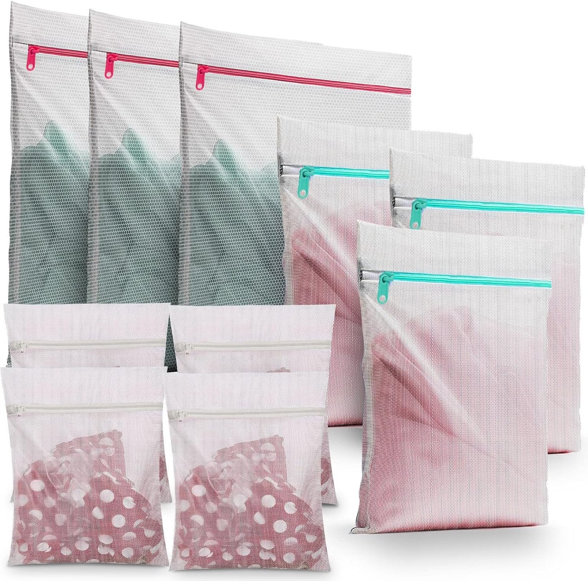 Waszakken, wasnet voor wasmachine, waszak, vuile was, voor reizen, waszak, laundry bag voor beha, ondergoed, schoenen, babykleding, kussens, pluche dieren, waszak